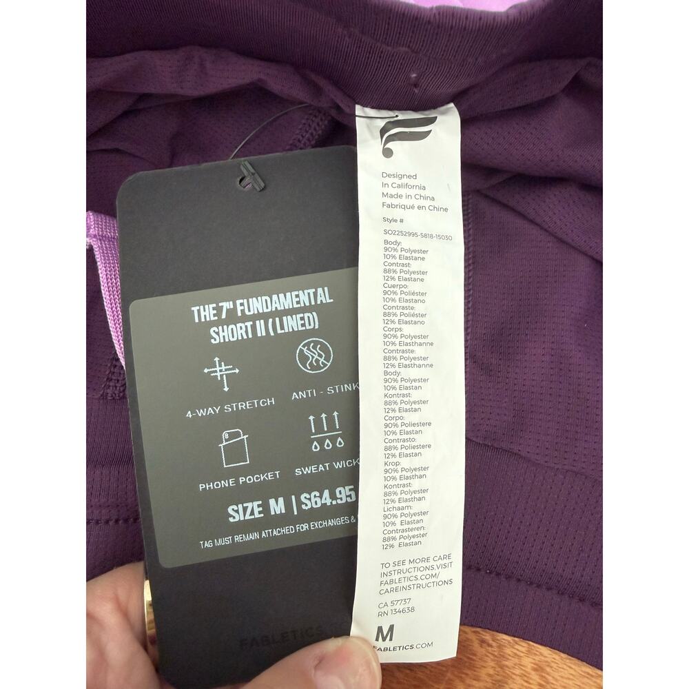 NWT Fabletics Men’s The Fundamental Short II Lined 7” Size Medium - Picture 6 of 7
